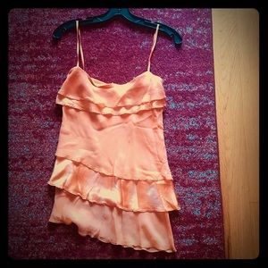 bebe orange layered chiffon tank size M